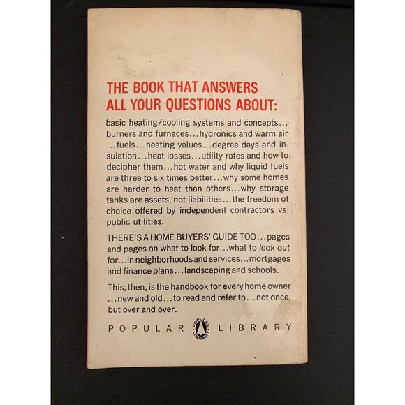 Vintage 1966 The Home Comfort Handbook Paperback Nontechnical Guide - Picture 2 of 5
